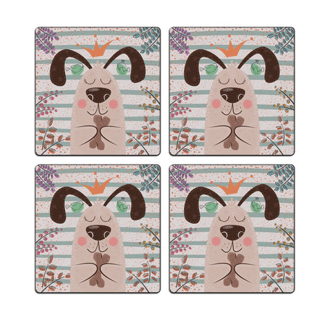 MDF Coasters  4 X 4 INCH |Beautiful Digitally Printed| Set of 4 |sleeping bear pattern