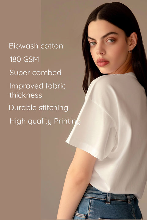 The Butterfly Bloom Women Graphic Printed Oversized T shirt