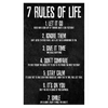 Aluminium Retro Metal Sign Wall Plates Plaque Poster Cafe Wall Art Sign Gift 12 X 8 INCH | 7 rules of life