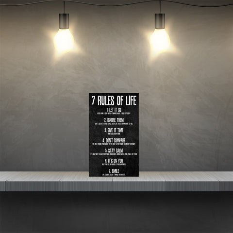 Aluminium Retro Metal Sign Wall Plates Plaque Poster Cafe Wall Art Sign Gift 12 X 8 INCH | 7 rules of life