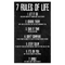 Aluminium Retro Metal Sign Wall Plates Plaque Poster Cafe Wall Art Sign Gift 12 X 8 INCH | 7 rules of life