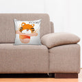 6thCross Printed  Cushion Cover with Inside Filler |Baby lion learns to roar Cushion | 12" x 12" | Best for Gift