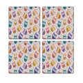MDF Coasters  4 X 4 INCH |Beautiful Digitally Printed| Set of 4 |OWL ASSORTED pattern