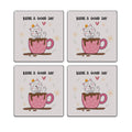 MDF Coasters  4 X 4 INCH |Beautiful Digitally Printed| Set of 4 |a good day cup pattern