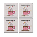 MDF Coasters  4 X 4 INCH |Beautiful Digitally Printed| Set of 4 |a good day cup pattern