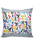 6thCross Printed  Cushion Cover with Inside Filler |abcd 1 Cushion | 16" x 16" | Best for Gift