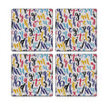 MDF Coasters  4 X 4 INCH |Beautiful Digitally Printed| Set of 4 |abcd 1 pattern