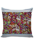 6thCross Printed  Cushion Cover with Inside Filler |abstract design 7 t Cushion | 16" x 16" | Best for Gift