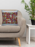 6thCross Printed  Cushion Cover with Inside Filler |abstract design 7 t Cushion | 16" x 16" | Best for Gift