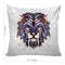 6thCross Printed  Cushion Cover with Inside Filler |abstract lion Cushion | 12" x 12" | Best for Gift