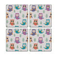 MDF Coasters  4 X 4 INCH |Beautiful Digitally Printed| Set of 4 |another owl pattern