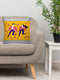 6thCross Printed  Cushion Cover with Inside Filler |artistic pattern 70 Cushion | 16" x 16" | Best for Gift