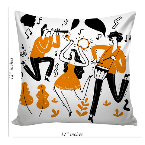 6thCross Printed  Cushion Cover with Inside Filler |artistic pattern 70t Cushion | 12" x 12" | Best for Gift