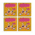 MDF Coasters  4 X 4 INCH |Beautiful Digitally Printed| Set of 4 |artistic pattern 71 pattern