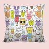 6thCross Printed  Cushion Cover with Inside Filler |assorted animals Cushion | 12" x 12" | Best for Gift