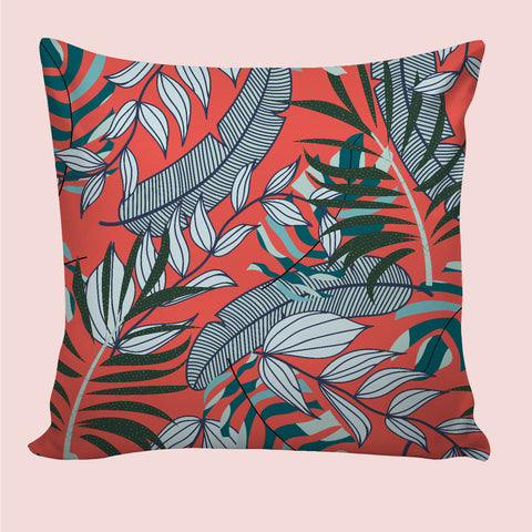 6thCross Printed  Cushion Cover with Inside Filler |autumn leaves Cushion | 12" x 12" | Best for Gift