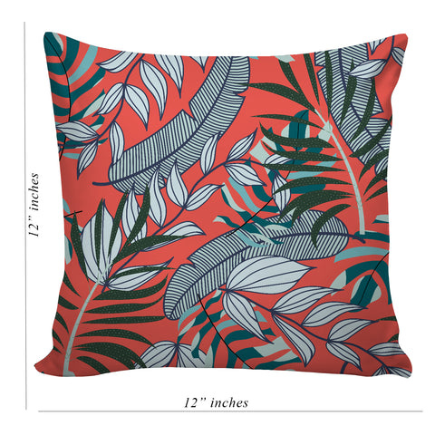 6thCross Printed  Cushion Cover with Inside Filler |autumn leaves Cushion | 12" x 12" | Best for Gift