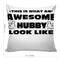 6thCross Printed  Cushion Cover with Inside Filler |awesome HUBBY Cushion | 12" x 12" | Best for Gift