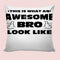 6thCross Printed  Cushion Cover with Inside Filler |awesome bro Cushion | 12" x 12" | Best for Gift