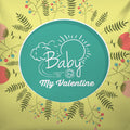 6thCross Printed  Cushion Cover with Inside Filler |baby be valentine Cushion | 12" x 12" | Best for Gift