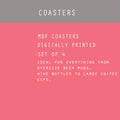 MDF Coasters  4 X 4 INCH |Beautiful Digitally Printed| Set of 4 |abcd pattern