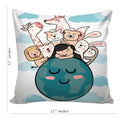 6thCross Printed  Cushion Cover with Inside Filler |balloon friend Cushion | 12" x 12" | Best for Gift