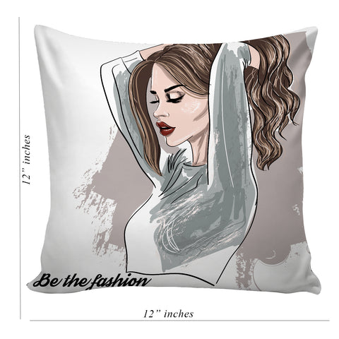 6thCross Printed  Cushion Cover with Inside Filler |be fashion Cushion | 12" x 12" | Best for Gift