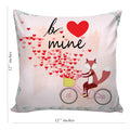 6thCross Printed  Cushion Cover with Inside Filler |be mine fox Cushion | 12" x 12" | Best for Gift