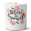 Multi-use candle holder | 11 oz | digitally printed | believe yourself candle holder