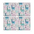 MDF Coasters  4 X 4 INCH |Beautiful Digitally Printed| Set of 4 |blue lama pattern