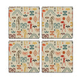 MDF Coasters  4 X 4 INCH |Beautiful Digitally Printed| Set of 4 |egypt pattern pattern