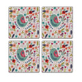 MDF Coasters  4 X 4 INCH |Beautiful Digitally Printed| Set of 4 |floral design 10d pattern