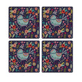 MDF Coasters  4 X 4 INCH |Beautiful Digitally Printed| Set of 4 |floral design 10g pattern