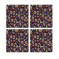 MDF Coasters  4 X 4 INCH |Beautiful Digitally Printed| Set of 4 |floral design 10k pattern