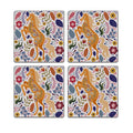 MDF Coasters  4 X 4 INCH |Beautiful Digitally Printed| Set of 4 |floral design 10m pattern