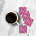 MDF Coasters  4 X 4 INCH |Beautiful Digitally Printed| Set of 4 |floral design 9 e pattern
