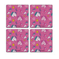 MDF Coasters  4 X 4 INCH |Beautiful Digitally Printed| Set of 4 |floral design 9 e pattern