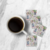MDF Coasters  4 X 4 INCH |Beautiful Digitally Printed| Set of 4 |floral design waycott 12 pattern