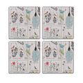 MDF Coasters  4 X 4 INCH |Beautiful Digitally Printed| Set of 4 |floral design waycott 16 pattern