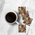 MDF Coasters  4 X 4 INCH |Beautiful Digitally Printed| Set of 4 |floral pattern 37 pattern