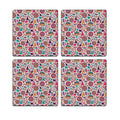 MDF Coasters  4 X 4 INCH |Beautiful Digitally Printed| Set of 4 |floral pattern 39 pattern
