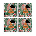 MDF Coasters  4 X 4 INCH |Beautiful Digitally Printed| Set of 4 |floral pattern 50a pattern