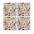 MDF Coasters  4 X 4 INCH |Beautiful Digitally Printed| Set of 4 |floral pattern 50b pattern
