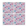 MDF Coasters  4 X 4 INCH |Beautiful Digitally Printed| Set of 4 |floral pattern 60 pattern