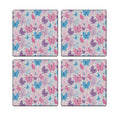 MDF Coasters  4 X 4 INCH |Beautiful Digitally Printed| Set of 4 |floral pattern 60 pattern