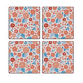 MDF Coasters  4 X 4 INCH |Beautiful Digitally Printed| Set of 4 |floral pattern 60h pattern