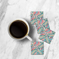 MDF Coasters  4 X 4 INCH |Beautiful Digitally Printed| Set of 4 |floral pattern 60j pattern