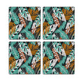 MDF Coasters  4 X 4 INCH |Beautiful Digitally Printed| Set of 4 |floral pattern 60k pattern