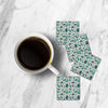 MDF Coasters  4 X 4 INCH |Beautiful Digitally Printed| Set of 4 |floral pattern 60m pattern
