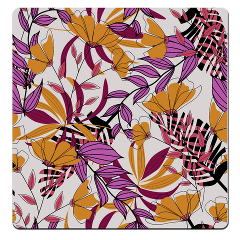 MDF Coasters  4 X 4 INCH |Beautiful Digitally Printed| Set of 4 |floral pattern 60o pattern